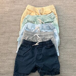 Kids Elastic Waist Shorts - Navy and Pastel Colors